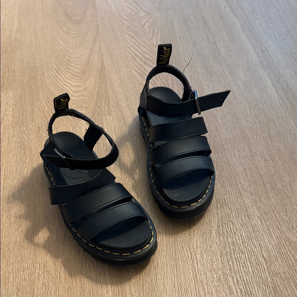 Black Dr. Martens gladiator sandals